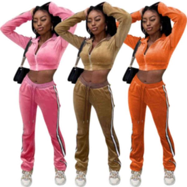 2021 winter women's zipper sweater casual fashion two piece set, Black;white